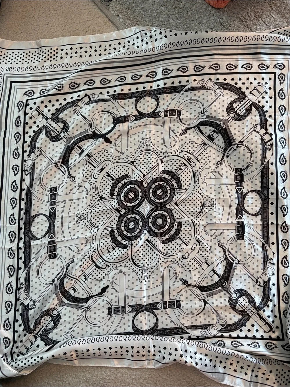 Black & White bandana scarf